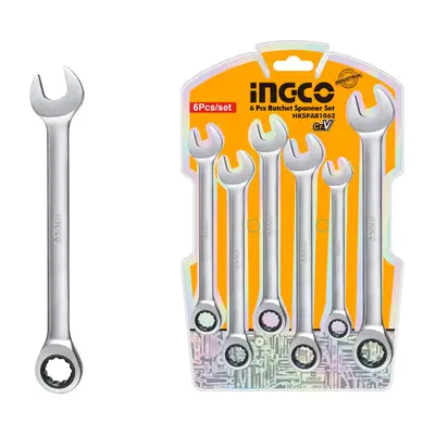 Trusa chei combinate cu clichet 6 buc, 8-17 mm, Cr-V, INGCO HKSPAR1062