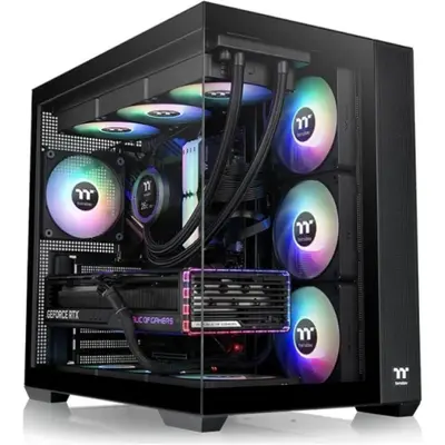 Thermaltake Carcasa PC Thermaltake View 380 ARGB, Middle Tower, Sticla temperata, Fara sursa, 10…