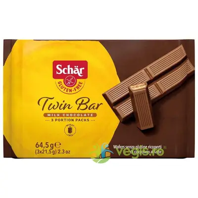 Napolitane Invelite in Ciocolata fara Gluten - Twin Bar 64.5g