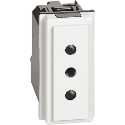 Priza 2 P+T 10A Bticino Living Now KW4113, alb