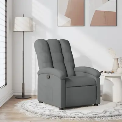 Fotoliu rabatabil, gri inchis, material textil