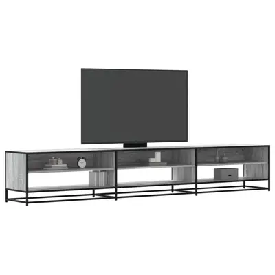 Comoda tv, gri sonoma, 270x40x46 cm, lemn compozit