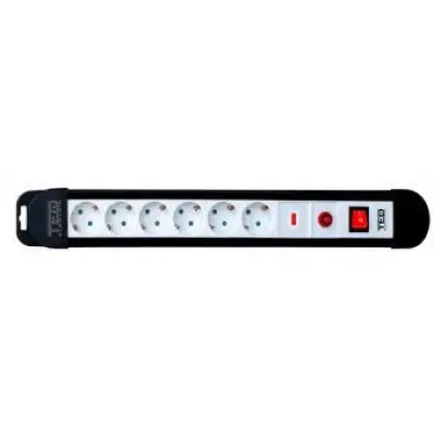 Prelungitor cu protectie 3 metri 6 prize schuko cu reset & led & switch cablu 3x1,5mm TED000927