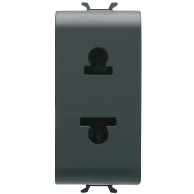 Priza euro/american 1 modul Gewiss Chorus GW12287, negru satin