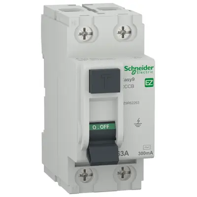 Intrerupator diferential RCCB Easy9 2P 63A/300mA tip AC Schneider EZ9R62263