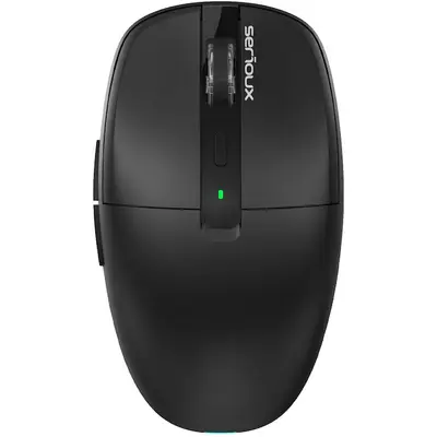 Serioux Mouse wireless Serioux AirFlow, receptor dual USB-A +Type-C, LED, Bluetooth, ABS, click…