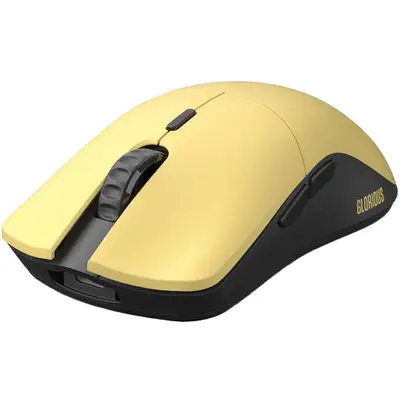 Glorious Mouse Gaming Model O Pro Wireless - Golden Panda - Forge, Ultrausor 55g, Galben mat