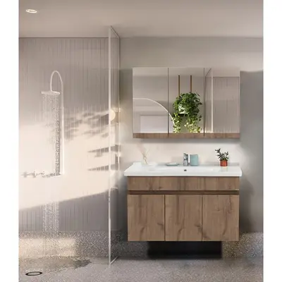 Set mobilier baie Mona 105 cm walnut