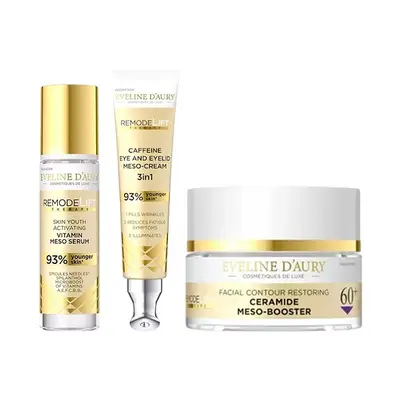 Set Eveline D’Aury 60+, Remodelift Therapy, cu Crema de fata 50 ml, Ser vitaminizant 30 ml si Crema…
