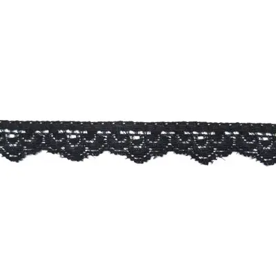 Dantelă elastică model 5540, 1,5cm (rolă 50yarzi ~ 47m) - Negru