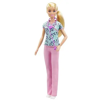 MATTEL Papusa Mattel BARBIE NURSE DOLL, Asistenta medicala, 30.4 cm