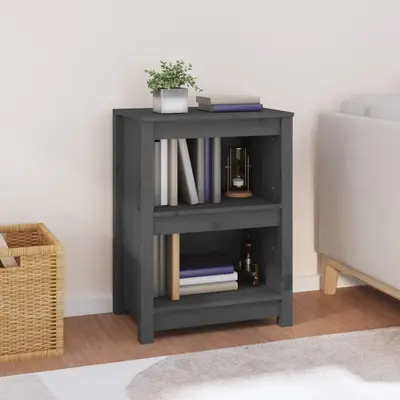 Biblioteca, gri, 50x35x68 cm, lemn masiv de pin