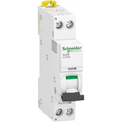Siguranta automata 1P+N 20A 6kA/10kA curba B Schneider A9P44620