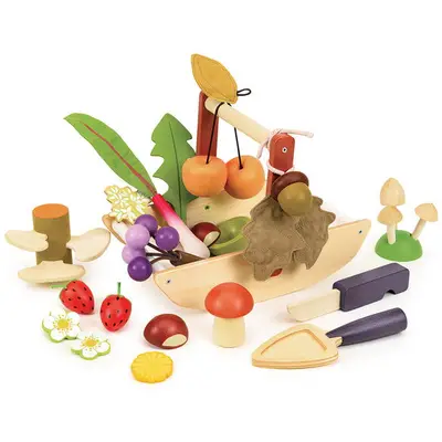 Tender Leaf Jucarie din lemn premium, Cos de cules Wild Wood, Tender Leaf Toys - Wild Wood Foraging…