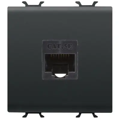 Priza de date UTP RJ45 CAT.5E, 2 module Gewiss Chorus GW12434, negru satin
