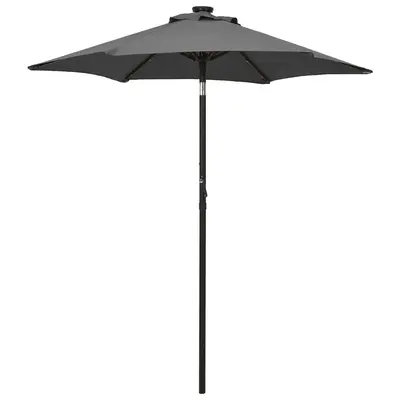 Umbrela de soare cu lumini led, antracit, 200x211 cm, aluminiu