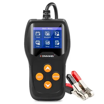 Tester profesional pentru baterii auto, Konnwei KW600, 12V, Display 2,4 inch, Graficul tensiunii…