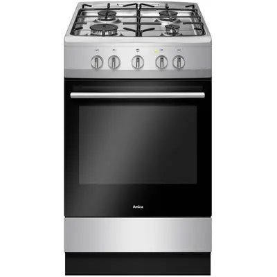 AMICA Aragaz Amica 57GGH1.23OFP(XV) 50 cm, 4 arzatoare pe gaz, 1 cuptor pe gaz, negru/otel…