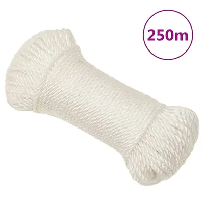 Franghie de lucru, alb, 8 mm, 250 m, polipropilena
