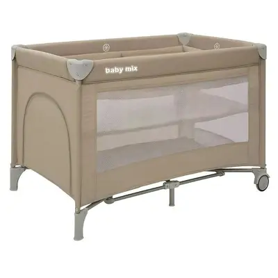 Patut pliant, Baby Mix, Cu doua nivele, Cu intrare laterala cu fermoar, 2 roti, 120 x 60 cm…