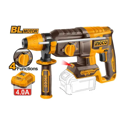Ciocan rotopercutor INGCO CRHLI262085E, 20V, Brushless, SDS Plus, 2.5J, 26mm beton, 13mm otel, 30mm…