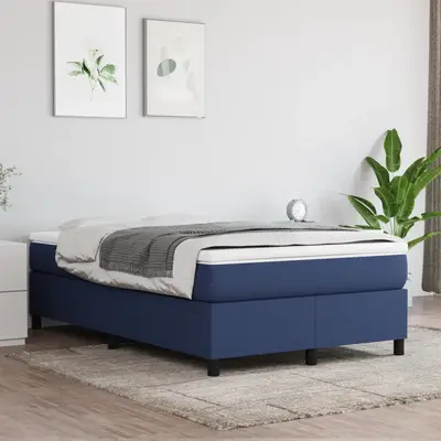 Cadru de pat, albastru, 120 x 200 cm, material textil