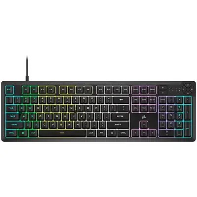 CORSAIR Tastatura gaming Corsair K55 CORE iCUE, rubberdome, ten-zone RGB, four dedicated media…