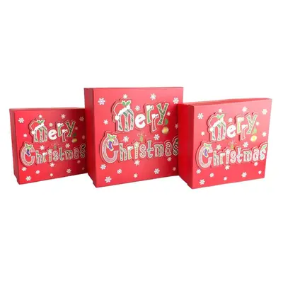 Set 3 cutii pătrate 3D mari Crăciun - Merry Christmas - Default Title