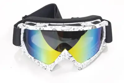 Ochelari cross enduro atv WB P-19,rama alba ,sticla oglinda