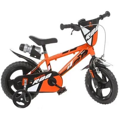 Bicicleta copii, Dino Bikes, R88, Cu roti ajutatoare, 12 inch, Cadru din otel, Pana la 110 cm…