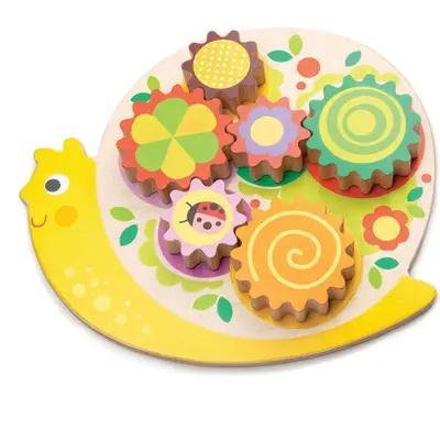Tender Leaf Jucarie din lemn premium, Melcul didactic, Tender Leaf Toys - Snail Whirls, 7 piese…