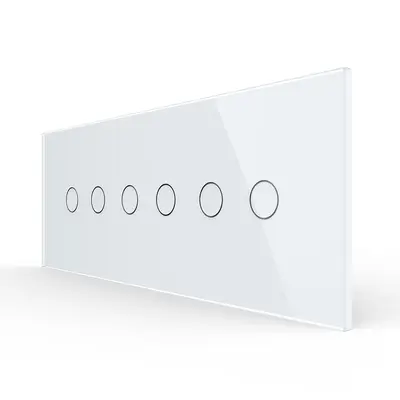 Intrerupator Dublu + Dublu + Dublu cu Touch LIVOLO cu Rama Din Sticla, Standard Italian, 6M