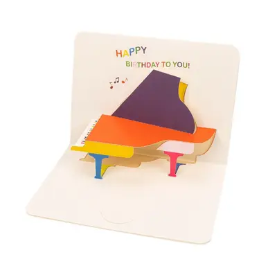 Felicitări Happy Birthday 3D - model pian (set 10 buc) - Default Title