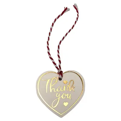 Etichete din hârtie în formă de inimă Thank you 5cm - alb (set 100 buc) - Default Title