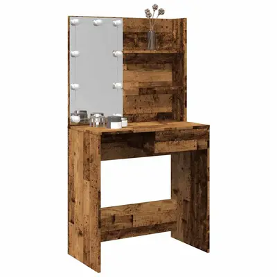 Masa de toaleta cu led lemn vechi 74,5x40x141 cm