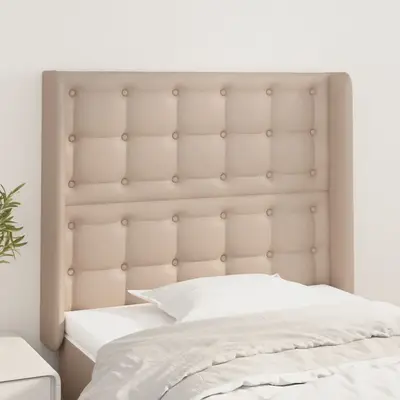 Tablie pat cu aripioare cappuccino 83x16x118/128 cm piele eco
