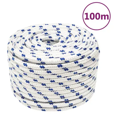 Franghie de barca, alb, 12 mm, 100 m, polipropilena