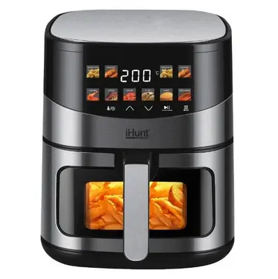Friteuza cu aer cald iHunt BRO Air Fryer Ultra 6.5L, 1200 W, 10 programe, Tehnologie cu aer cald…
