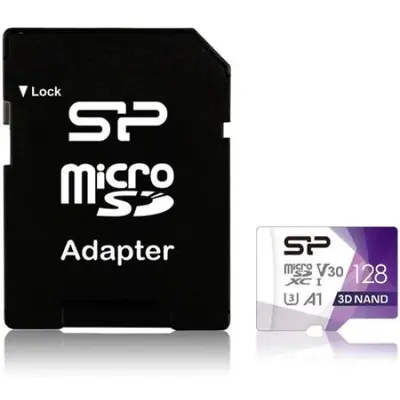 Silicon power Card de Memorie microSDXC 128GB, UHS-I Class 10 + SD Adaptor