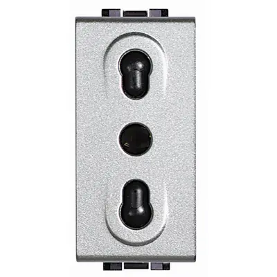 Priza 1 modul standard italian Living Light Bticino NT4180, argintiu