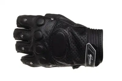 Manusi fara degete, din piele gaurita cu protectii, culoare negru, marime XL