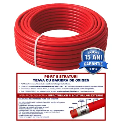 Teava Fornello PE-RT 5 straturi si bariera de oxigen16x2 mm PN 10 bar pentru incalzire in…
