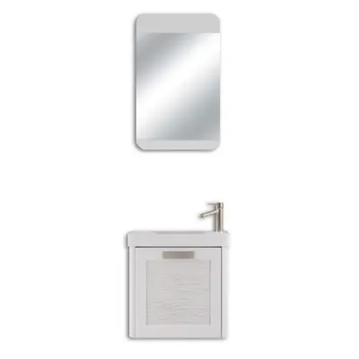 Set mobilier baie Gursu 049 suspendat 3 piese alb 50 cm
