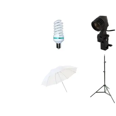 iShoot Kit Lumina Continua Studio Foto – Bec 85W 5500K, stativ 220 cm, Umbrela Difuzie 84 cm si…