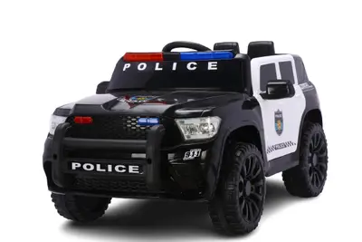 Masinuta electrica de politie, Kinderauto POLICE 911 120W 12V 7Ah premium, neagra