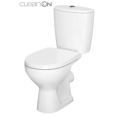 Set vas WC pe pardoseala rimless cu rezervor Cersanit 613 Arteco + mecanism si capac duroplast cu…