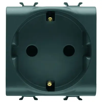Priza 2 module Gewiss Chorus GW12241, negru satin