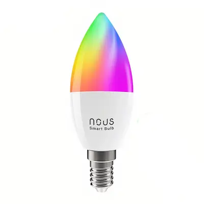 Nous Bec LED RGB inteligent Nous P4, Wi-Fi, E14, 4.5W, 380 lm, lumina alba si colorata, control…