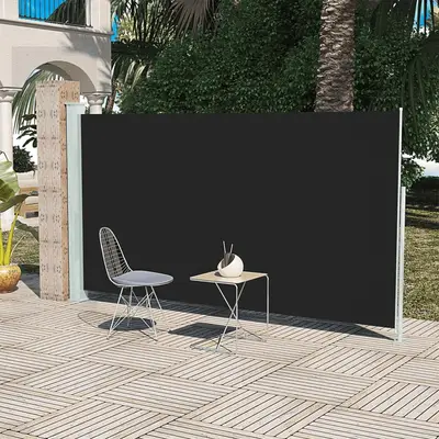 Copertina laterala pentru terasa/curte, negru, 160x300 cm