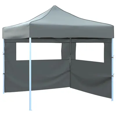 Cort de petrecere pliabil, 2 pereti laterali, antracit, 3 x 3 m